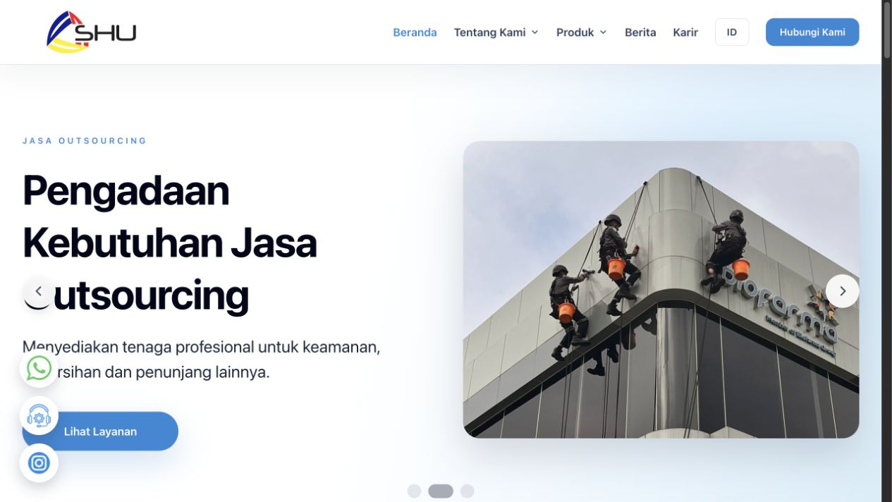 Website company profile PT Sabil Huda Utama dari Cubix